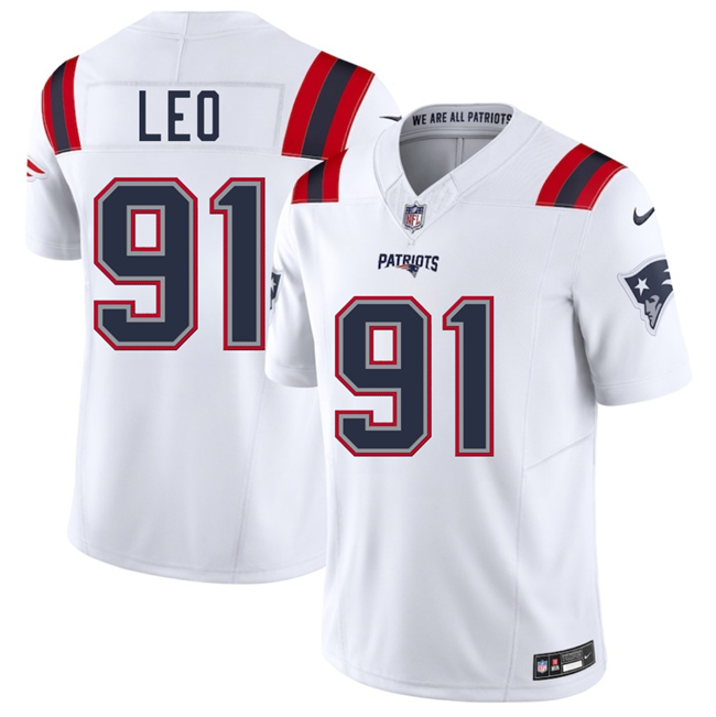 New England Patriots #91 Titus Leo White 2025 F.U.S.E. Vapor Limited Football Stitched Jersey