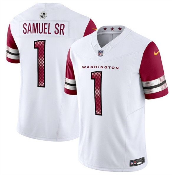 Washington Commanders #1 Deebo Samuel Sr White 2025 F.U.S.E. Vapor Limited Football Stitched Jersey