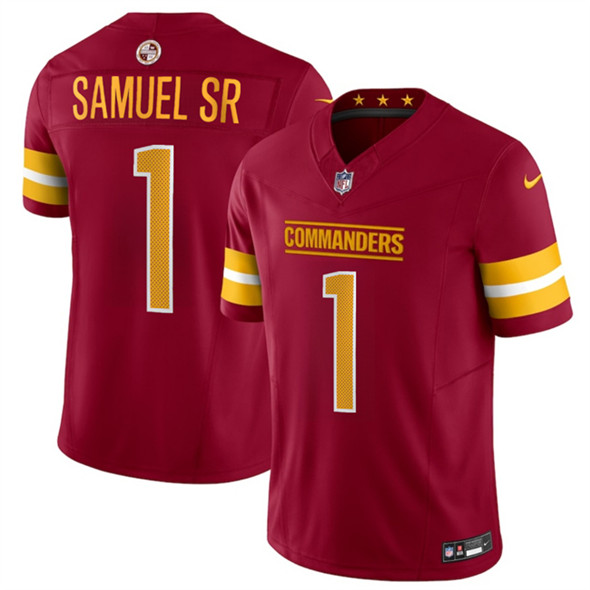 Washington Commanders #1 Deebo Samuel Sr Burgundy 2025 F.U.S.E. Vapor Limited Football Stitched Jersey