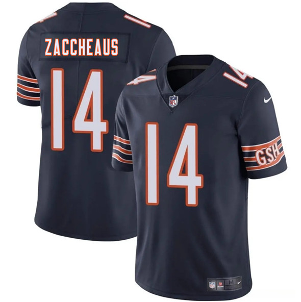 Chicago Bears #14 Olamide Zaccheaus Navy 2025 Vapor Football Stitched Jersey