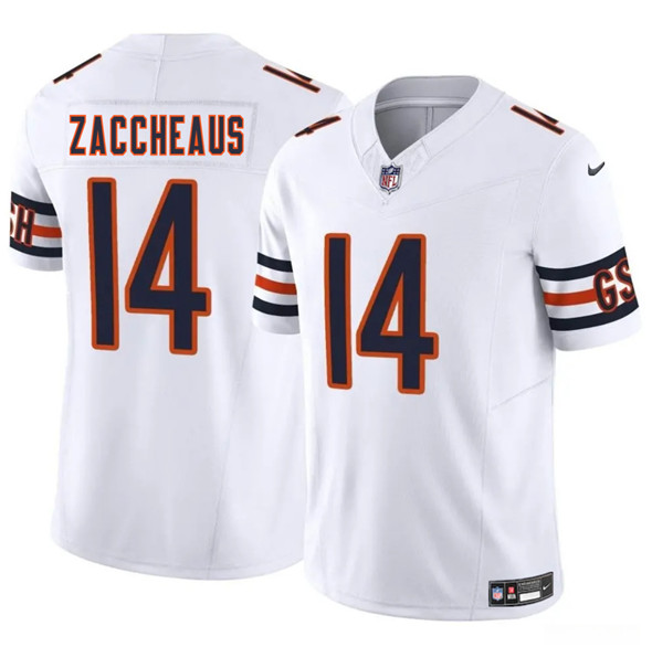 Chicago Bears #14 Olamide Zaccheaus White 2025 F.U.S.E. Vapor Football Stitched Jersey