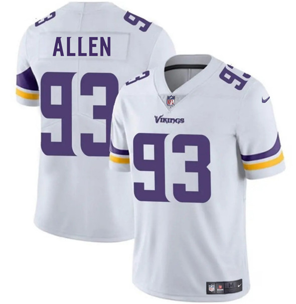 Minnesota Vikings #93 Jonathan Allen White 2025 Vapor Limited Football Stitched Jersey