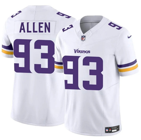 Minnesota Vikings #93 Jonathan Allen White 2025 F.U.S.E. Vapor Limited Football Stitched Jersey