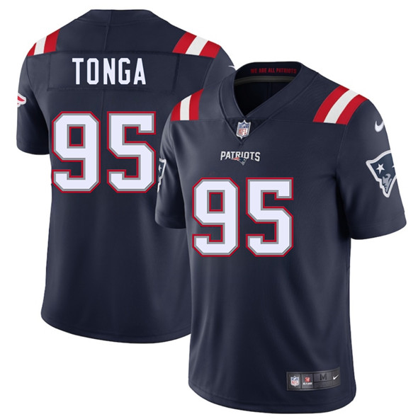 New England Patriots #95 Khyiris Tonga Navy 2025 Vapor Limited Football Stitched Jersey