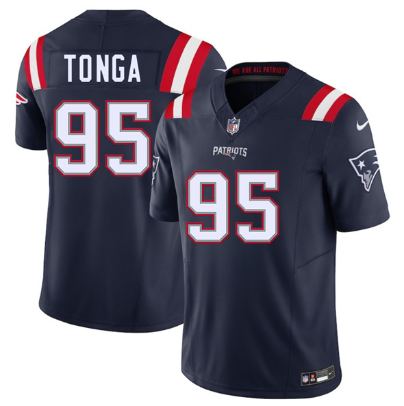 New England Patriots #95 Khyiris Tonga Navy 2025 F.U.S.E. Vapor Limited Football Stitched Jersey