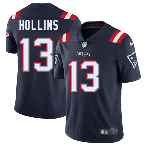 New England Patriots #13 Mack Hollins Navy 2025 Vapor Limited Football Stitched Jersey