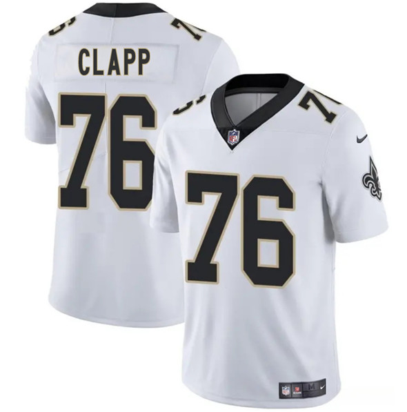 New Orleans Saints #76 Will Clapp White 2025 Vapor Limited Football Stitched Jersey
