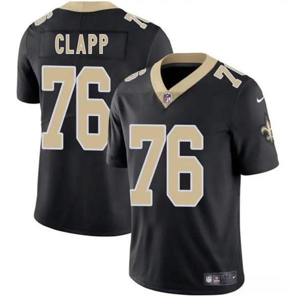 New Orleans Saints #76 Will Clapp Black 2025 Vapor Limited Football Stitched Jersey