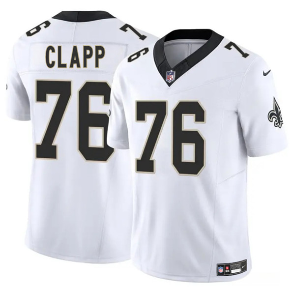 New Orleans Saints #76 Will Clapp White 2025 F.U.S.E. Vapor Limited Football Stitched Jersey