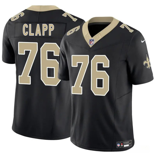 New Orleans Saints #76 Will Clapp Black 2025 F.U.S.E. Vapor Limited Football Stitched Jersey