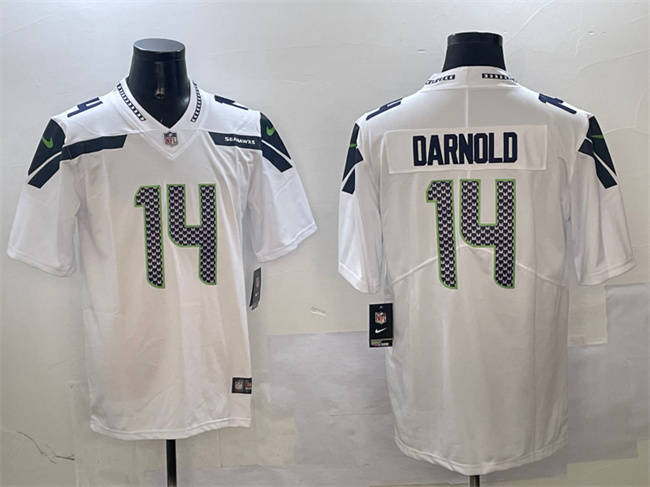 Seattle Seahawks #14 Sam Darnold White 2025 Vapor Limited Football Stitched Jersey