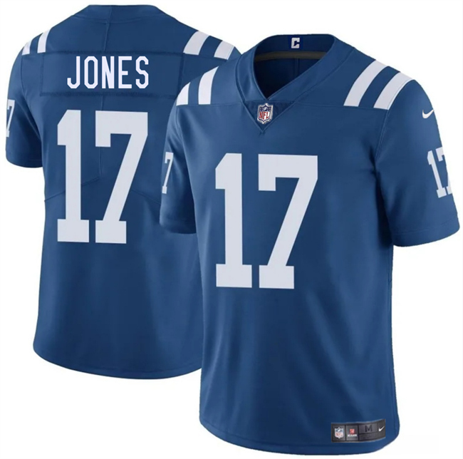 Indianapolis Colts #17 Daniel Jones Blue 2025 Vapor Limited Football Stitched Jersey Indianapolis Colts #17 Daniel Jones Blue 2025 Vapor Limited Football Stitched Jersey