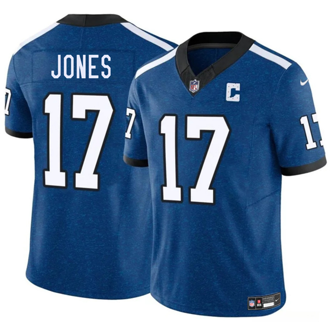 Indianapolis Colts #17 Daniel Jones Blue 2025 F.U.S.E. Throwback Vapor Limited Football Stitched Jersey
