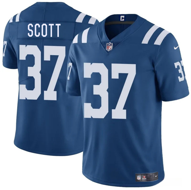 Indianapolis Colts #37 Daniel Scott Blue 2025 Vapor Limited Football Stitched Jersey