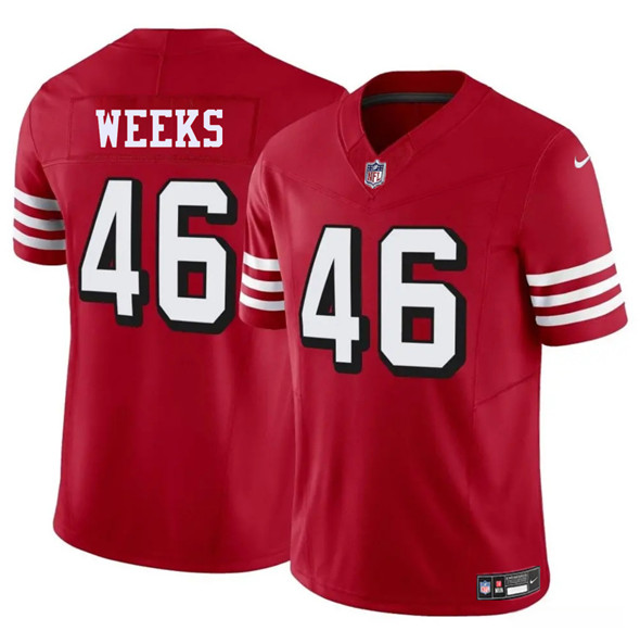 San Francisco 49ers #46 Jon Weeks New Red 2025 F.U.S.E. Vapor Untouchable Limited Football Stitched Jersey