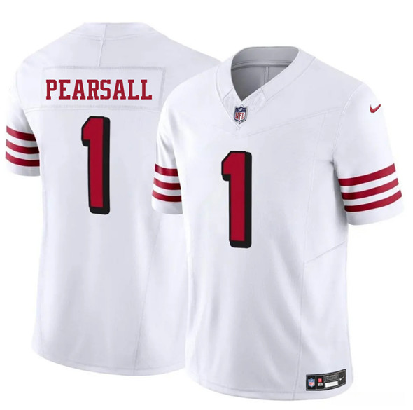 San Francisco 49ers #1 Ricky Pearsall New White 2025 F.U.S.E. Vapor Untouchable Limited Football Stitched Jersey