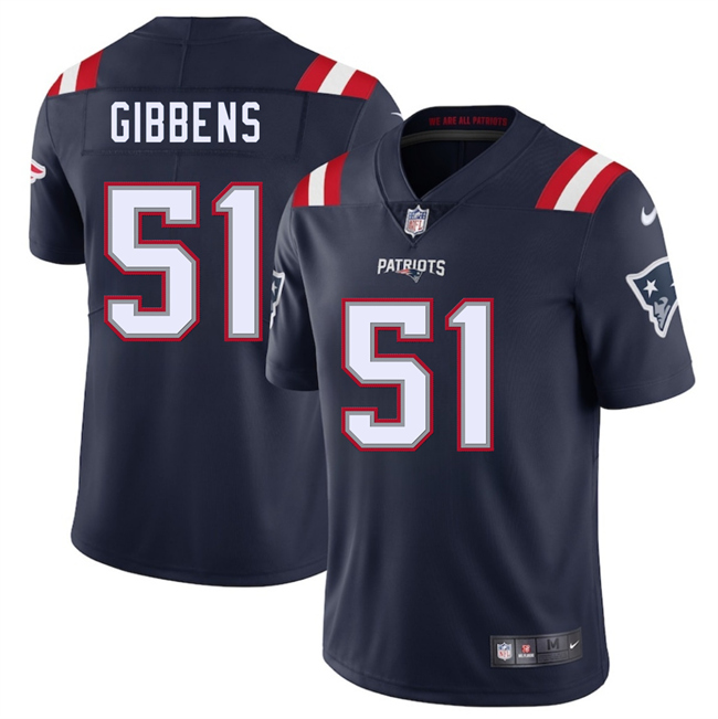 New England Patriots #51 Jack Gibbens Navy 2025 Vapor Limited Football Stitched Jersey