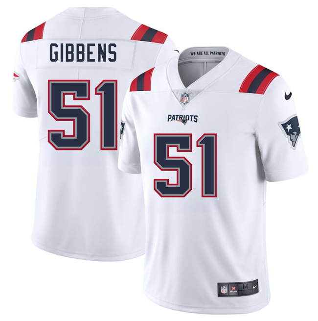 New England Patriots #51 Jack Gibbens White 2025 Vapor Limited Football Stitched Jersey