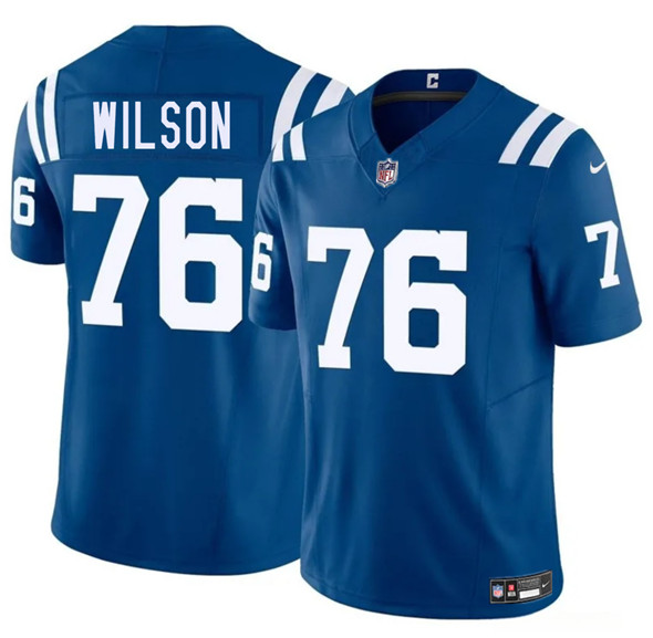 Indianapolis Colts #76 Jack Wilson Blue 2025 F.U.S.E. Vapor Limited Football Stitched Jersey