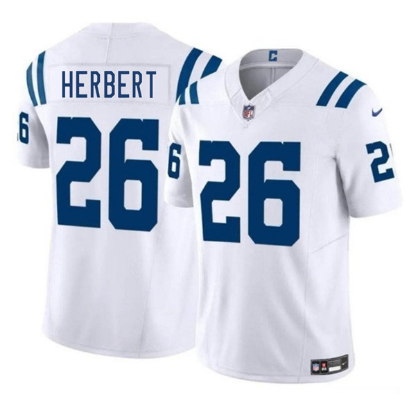 Indianapolis Colts #26 Khalil Herbert White 2025 F.U.S.E. Vapor Limited Football Stitched Jersey