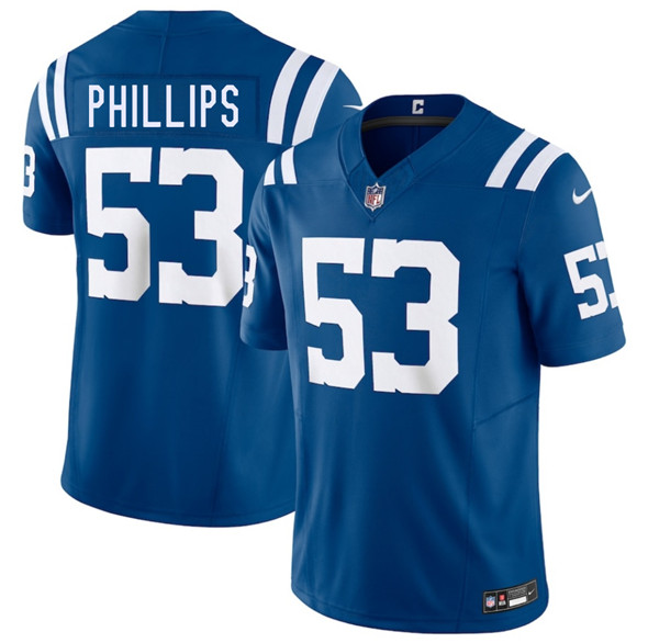 Indianapolis Colts #53 Jacob Phillips Blue 2025 F.U.S.E. Vapor Limited Football Stitched Jersey