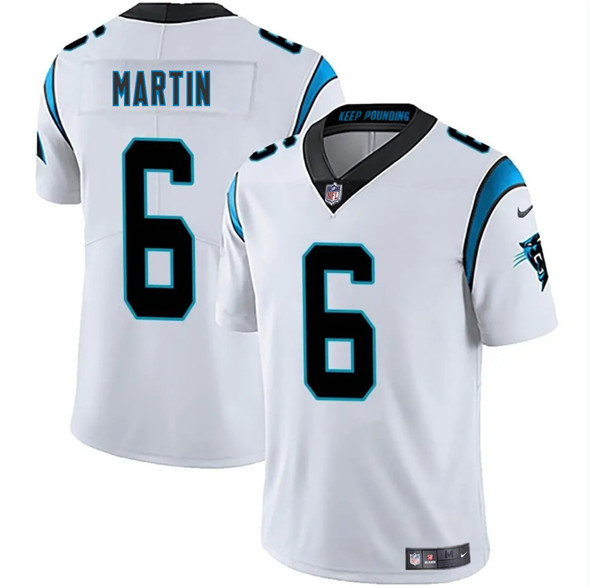 Carolina Panthers #6 Sam Martin White 2025 Vapor Limited Football Stitched Jersey