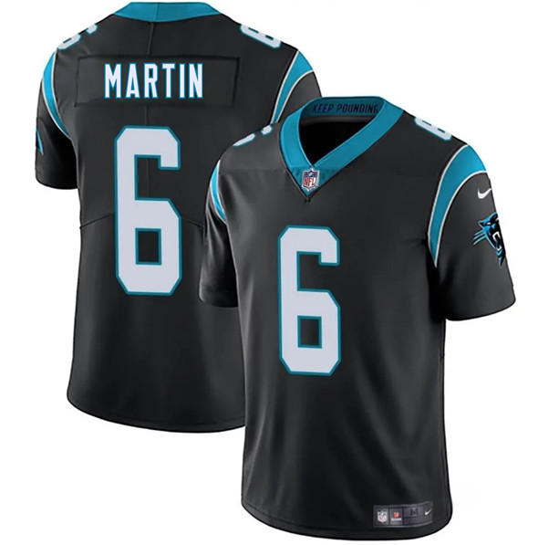 Carolina Panthers #6 Sam Martin Black 2025 Vapor Limited Football Stitched Jersey