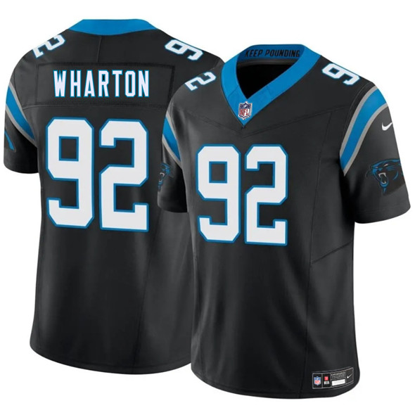 Carolina Panthers #92 Tershawn Wharton Black 2025 F.U.S.E. Vapor Limited Football Stitched Jersey