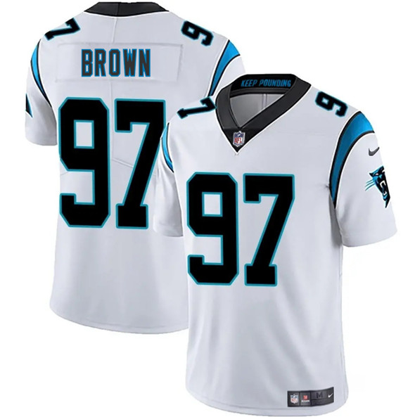 Carolina Panthers #97 Bobby Brown White 2025 Vapor Limited Football Stitched Jersey