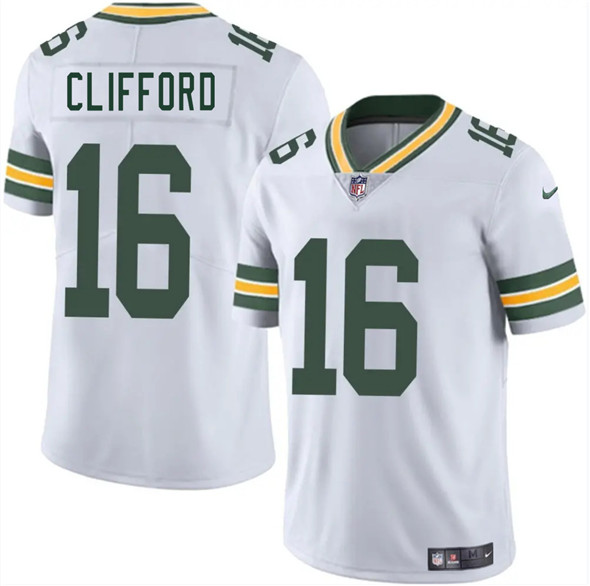 Green Bay Packers #16 Sean Clifford White 2025 Vapor Untouchable Limited Football Stitched Jersey