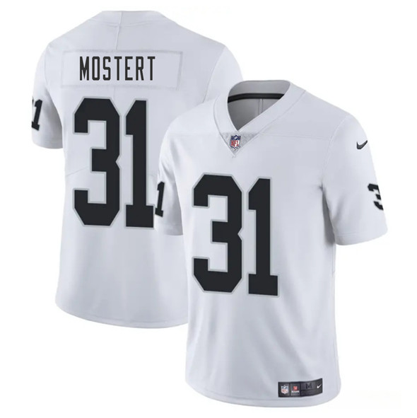 Las Vegas Raiders #31 Raheem Mostert White 2025 Vapor Football Stitched Jersey
