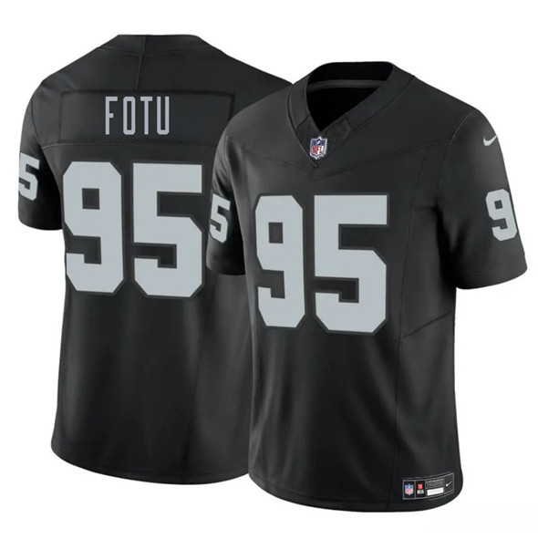 Las Vegas Raiders #95 Leki Fotu Black 2025 F.U.S.E. Vapor Football Stitched Jersey