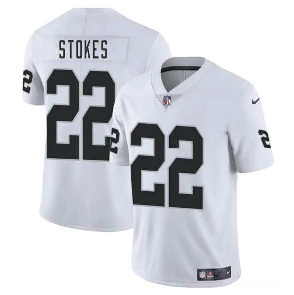 Las Vegas Raiders #22 Eric Stokes White 2025 Vapor Football Stitched Jersey