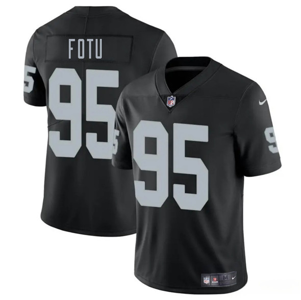 Las Vegas Raiders #95 Leki Fotu Black 2025 Vapor Football Stitched Jersey