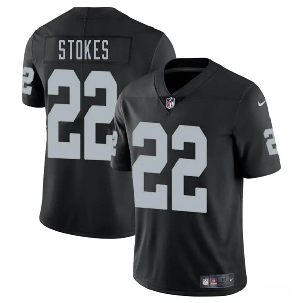 Las Vegas Raiders #22 Eric Stokes Black 2025 Vapor Football Stitched Jersey