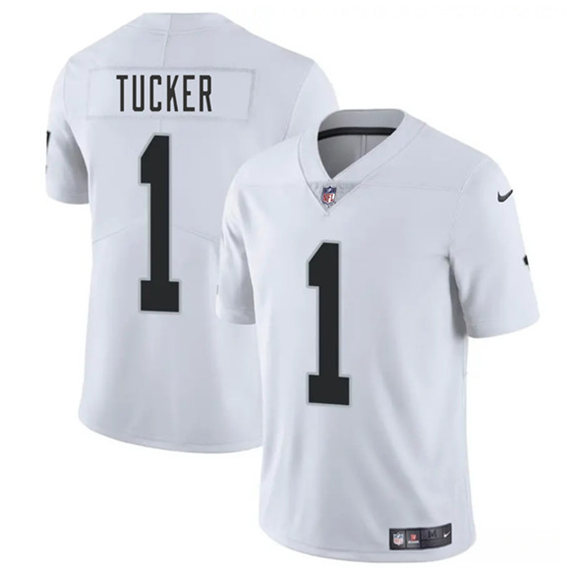 Las Vegas Raiders #1 Tre Tucker White 2025 Vapor Football Stitched Jersey