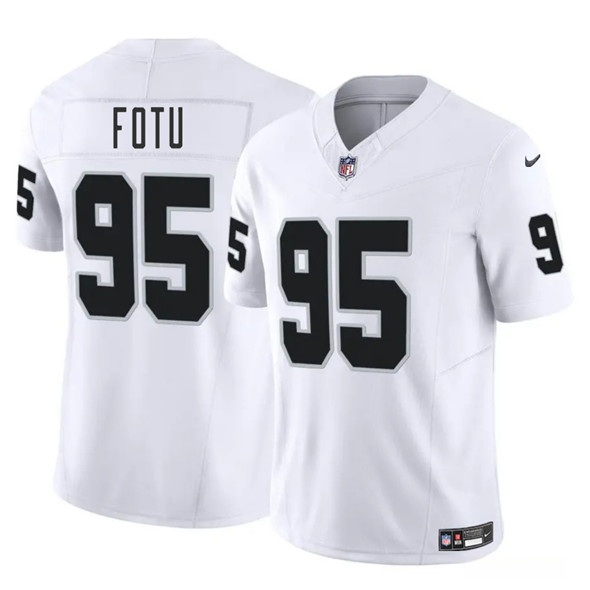 Las Vegas Raiders #95 Leki Fotu White 2025 F.U.S.E. Vapor Football Stitched Jersey