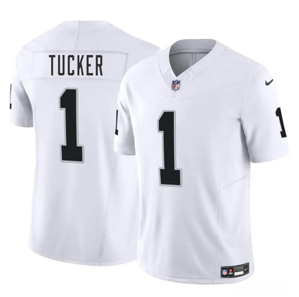 Las Vegas Raiders #1 Tre Tucker White 2025 F.U.S.E. Vapor Football Stitched Jersey