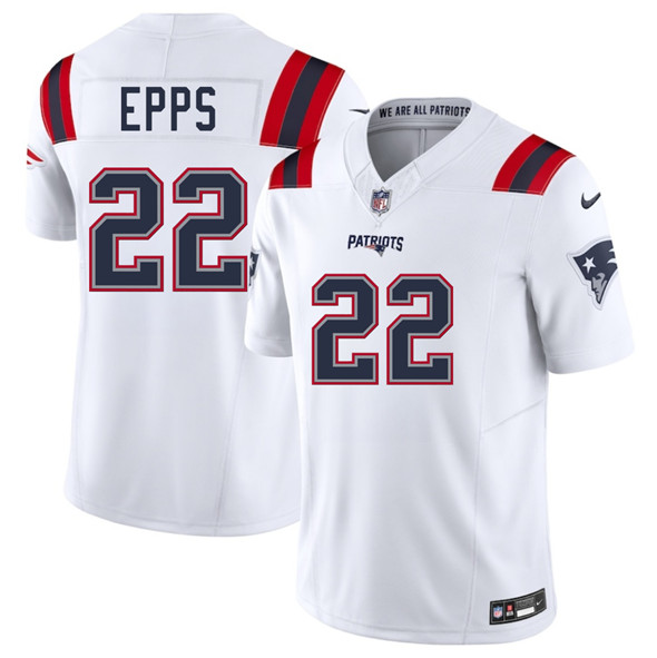 New England Patriots #22 Marcus Epps White 2025 F.U.S.E. Vapor Limited Football Stitched Jersey