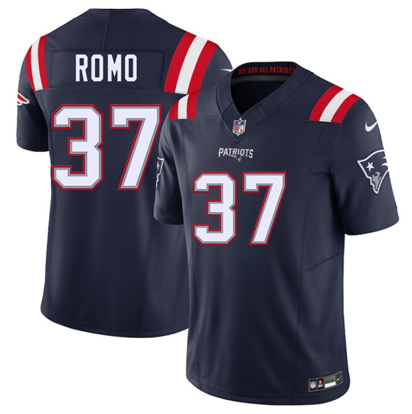 New England Patriots #37 Parker Romo Navy 2025 F.U.S.E. Vapor Limited Football Stitched Jersey