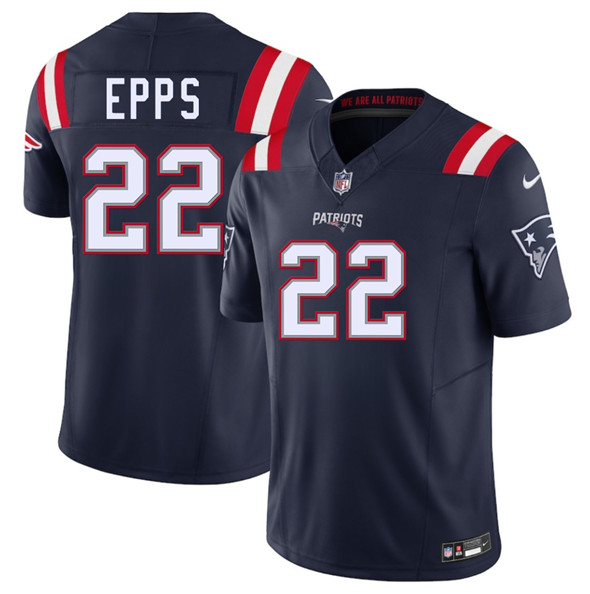 New England Patriots #22 Marcus Epps Navy 2025 F.U.S.E. Vapor Limited Football Stitched Jersey
