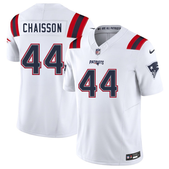 New England Patriots #44 K'Lavon Chaisson White 2025 F.U.S.E. Vapor Limited Football Stitched Jersey