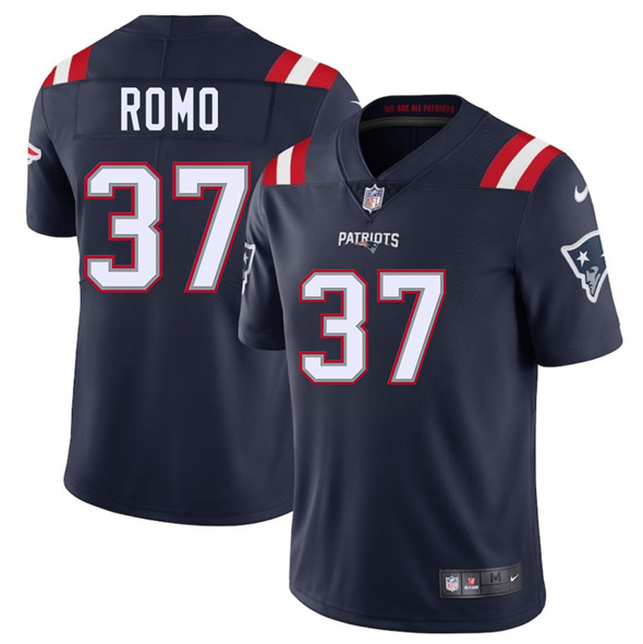 New England Patriots #37 Parker Romo Navy 2025 Vapor Limited Football Stitched Jersey