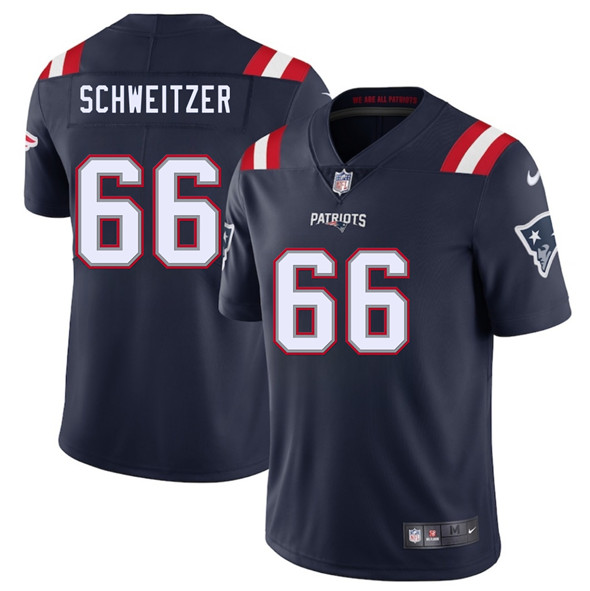 New England Patriots #66 Wes Schweitzer Navy 2025 Vapor Limited Football Stitched Jersey