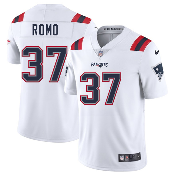 New England Patriots #37 Parker Romo White 2025 Vapor Limited Football Stitched Jersey
