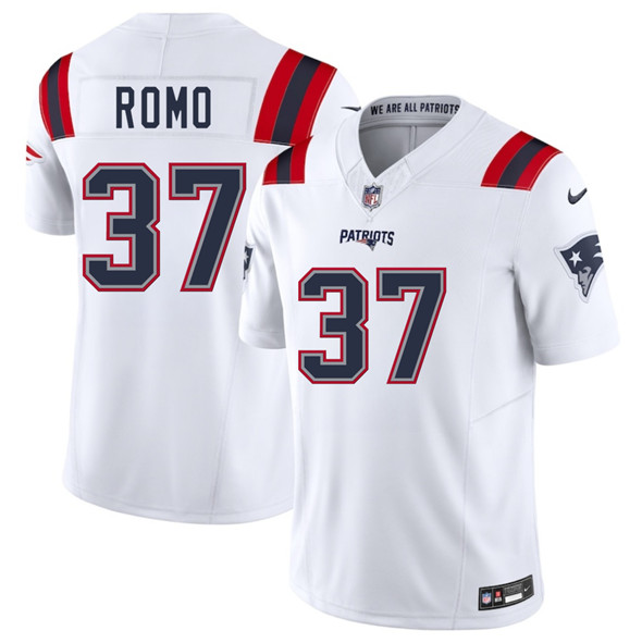 New England Patriots #37 Parker Romo White 2025 F.U.S.E. Vapor Limited Football Stitched Jersey