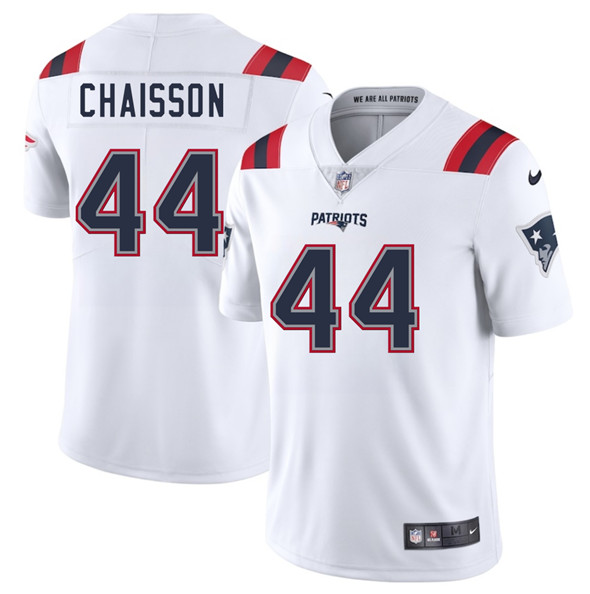 New England Patriots #44 K'Lavon Chaisson White 2025 Vapor Limited Football Stitched Jersey