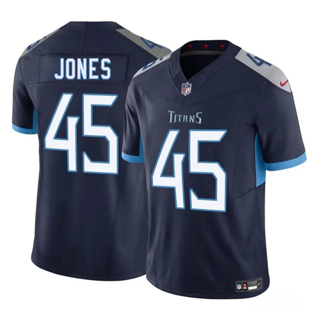 Tennessee Titans #45 Dre'Mont Jones Navy 2025 F.U.S.E. Vapor Limited Football Stitched Jersey