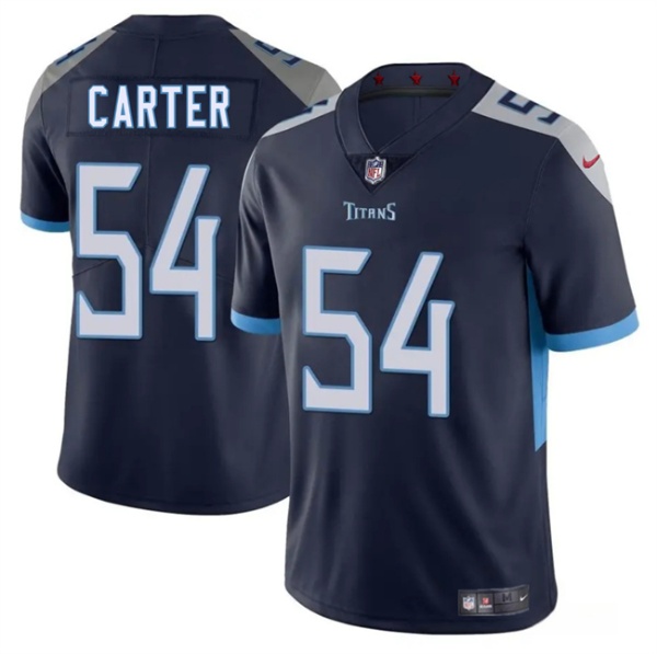 Tennessee Titans #54 Lorenzo Carter Navy 2025 Vapor Untouchable Football Stitched Jersey Tennessee Titans #54 Lorenzo Carter Navy 2025 Vapor Untouchable Football Stitched Jersey