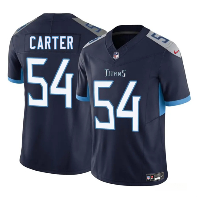 Tennessee Titans #54 Lorenzo Carter Navy 2025 F.U.S.E. Vapor Limited Football Stitched Jersey